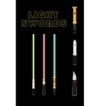 light future swords set laser green blue and red vector image vector image