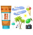 summer time beach sea shore realistic accessory vector image