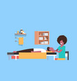 young man having head massage african american vector image
