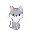 cute cartoon cat sitting and smiling vector image vector image