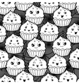 seamless halloween kawaii cartoon pattern vector image vector image