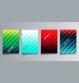 set colorful gradient cover with line shadows vector image vector image