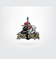 warrior knight mascot logo design vector image