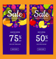 flat fruits vegan shop or market sale flyer vector image