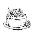 hand drawn cute birthday or wedding vector image