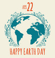 happy earth day poster in retro style vector image