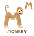 M is for monkey letter m monkey cute animal Vector Image