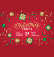 merry christmas party horizontal poster vector image vector image