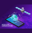global internet satellite communication vector image