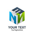 initial letter enn logo template colorful 3d vector image vector image