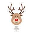 reindeer red nosed cute close up cartoon vector image