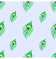 seamless pattern with peacock feather on blue vector image vector image