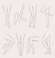 Set various female legs hand drawn outline Vector Image