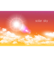 lens flare with clouds background vector image vector image