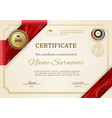 official retro certificate with red gold design vector image