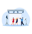 photographer taking photos of models flat vector image