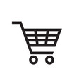 shopping cart - black icon on white background vector image vector image