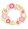 cute floral circle green branch wreath with red vector image