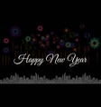 new year line design firework champagne gradient vector image