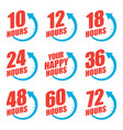 arrow time hour stickers vector image