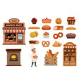 bakery icons set vector image vector image