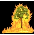 forest fire in landscape damage vector image