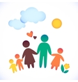happy family icon multicolored in simple figures vector image