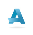 letter a logo template vlue straight origami vector image vector image