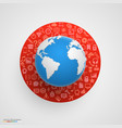 world globe with app icons vector image vector image