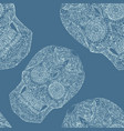 day of the dead sugar skull seamless pattern vector image vector image