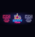happy hour neon sign hour design vector image vector image