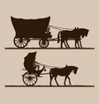 silhouettes carriages vector image vector image