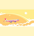 airplane flying over clouds flat design vector image