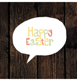 easter greeting on wooden background vector image vector image