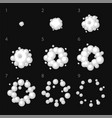 cartoon explosion smoke animation frames set vector image vector image