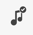 music icon with check sign vector image