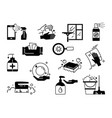 set of disinfection black icons vector image