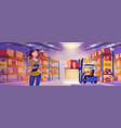 warehouse workers storehouse freight storage vector image