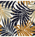 abstract palm leaves filled with animal print vector image vector image