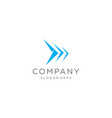 arrow logo template abstract business up lo vector image