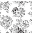 floral engraved seamless pattern flower garden vector image