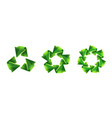 recycle arrows icons set of 3d green ecology logo vector image