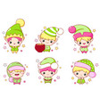 set st patricks day icons in kawaii style vector image