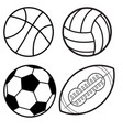 sports balls minimal flat line icon set soccer vector image