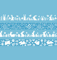 easter silhouette borders with bunny eggs vector image