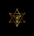 sacred geometry merkaba gold line geometric sign vector image vector image