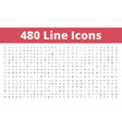 480 line icons vector image