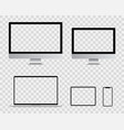realistic blank computer monitor smartphone vector image