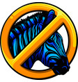 zebra head with forbidden vector image