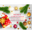 for merry christmas and happy new vector image vector image